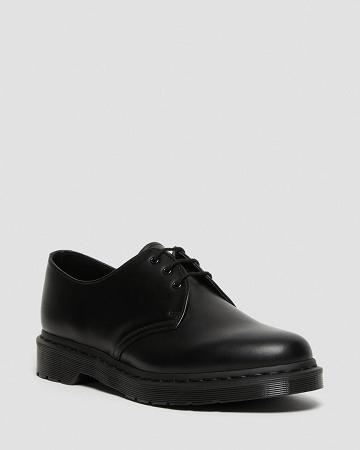 Black Women's Dr Martens 1461 Mono Smooth Leather Oxfords Shoes | CA 360JPQ